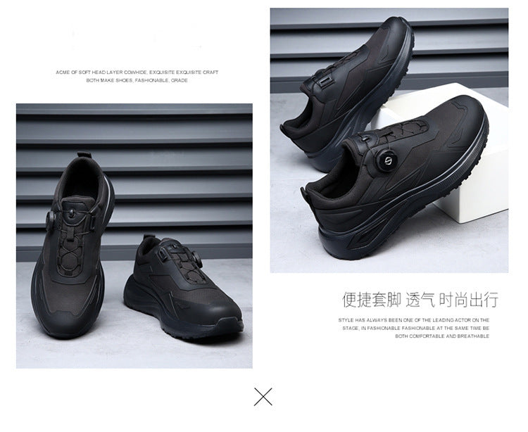 European Station 2024 Spring Fashion Sports Casual Shoes Breathable Soft Bottom Outdoor Running Rotary Button Walking Shoes