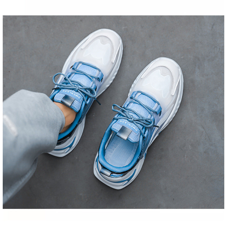 2025 New Summer Men's Sports Shoes for Students, Breathable Mesh Popular Mecha Hollow Frame Casual Sports Shoes