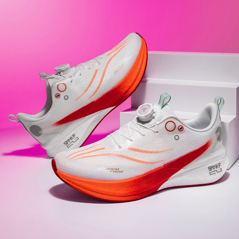 Running Shoes, Sports Shoes, Racing Shock-Absorbing Ultra-Light Running Shoes for Male Teenagers and Students, Carbon Plate Racing Breathable Fly-Woven Mesh