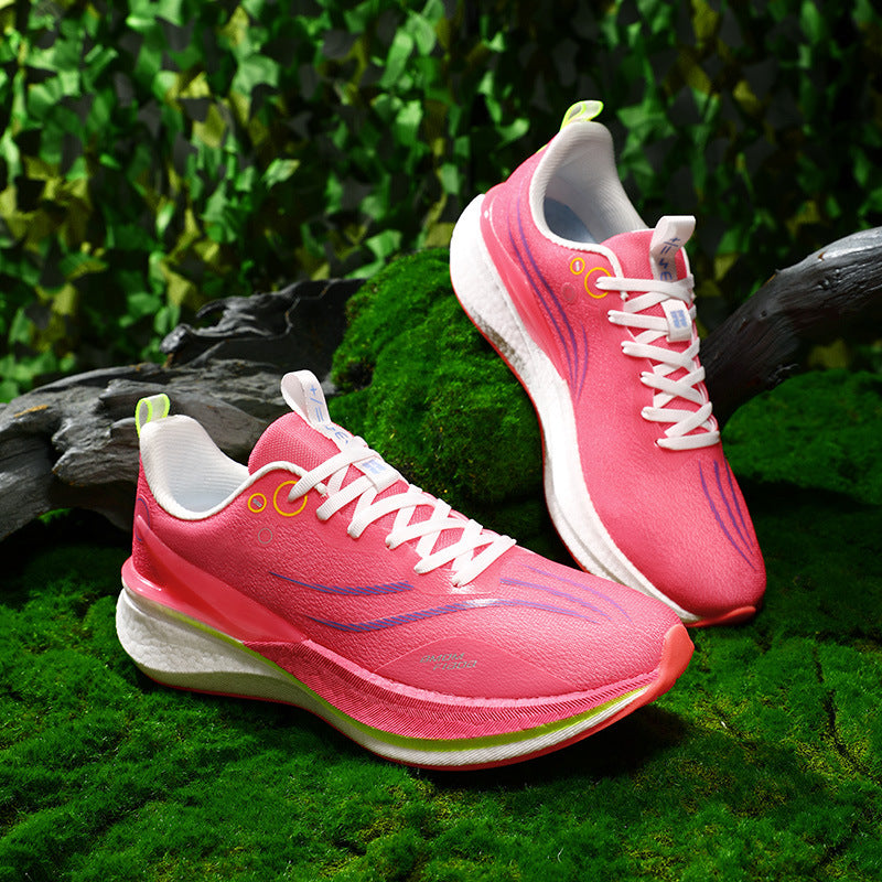 Running Shoes, Sports Shoes, Racing Shock-Absorbing Ultra-Light Running Shoes for Male Teenagers and Students, Carbon Plate Racing Breathable Fly-Woven Mesh