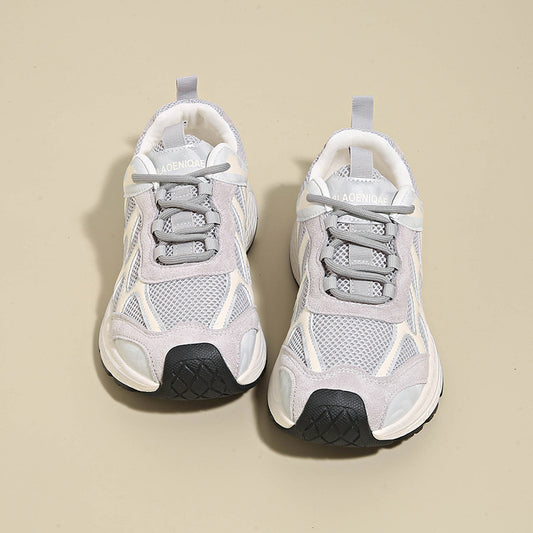 Dad Shoes for Women 2025 New Mesh Breathable Jogging Shoes Thick Sole Heightening Casual Sports Shoes