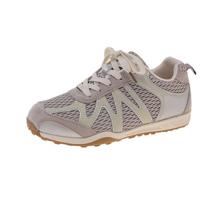 Summer Mesh Breathable Moral Training Shoes for Women 2025 New Versatile Mesh Forrest Gump Shoes Lace-Up Thick-Soled Casual Sports Shoes