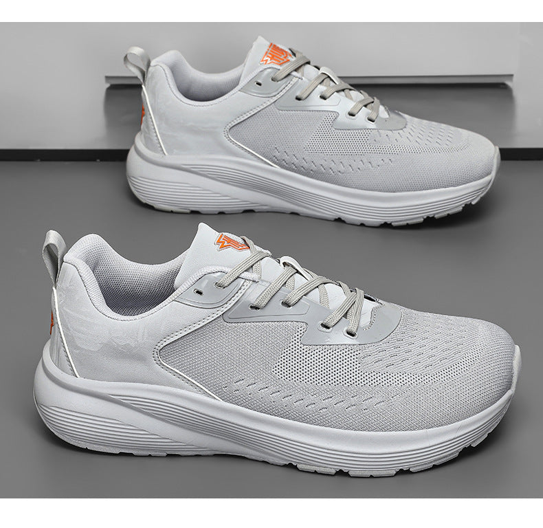 2025 New Couple Running Shoes Lightweight Shock-Absorbing Breathable Sports Shoes for Men and Women Youth Travel White Shoes Cross-Border