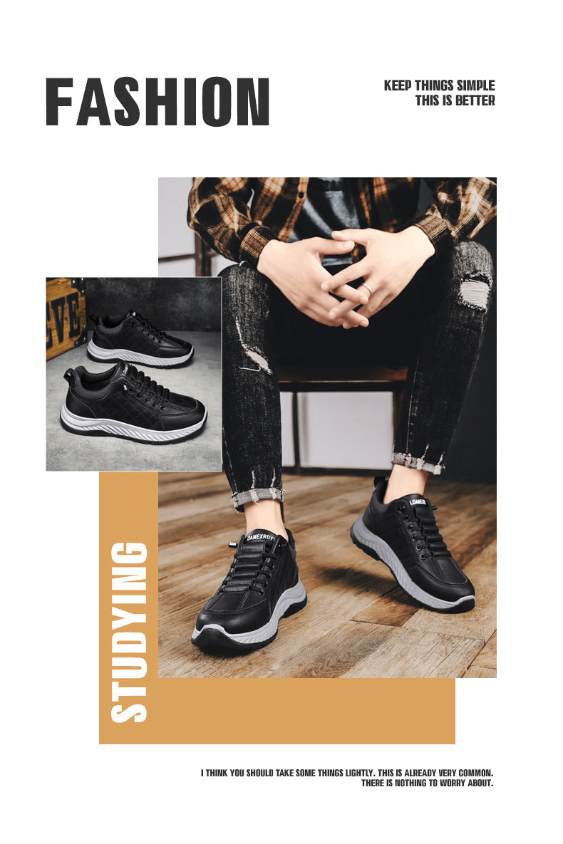 Casual Sports Leather Shoes Men's 2025 New Soft Sole Non-Slip Wear-Resistant Lightweight Fashionable Breathable Forrest Gump Shoes sneaker
