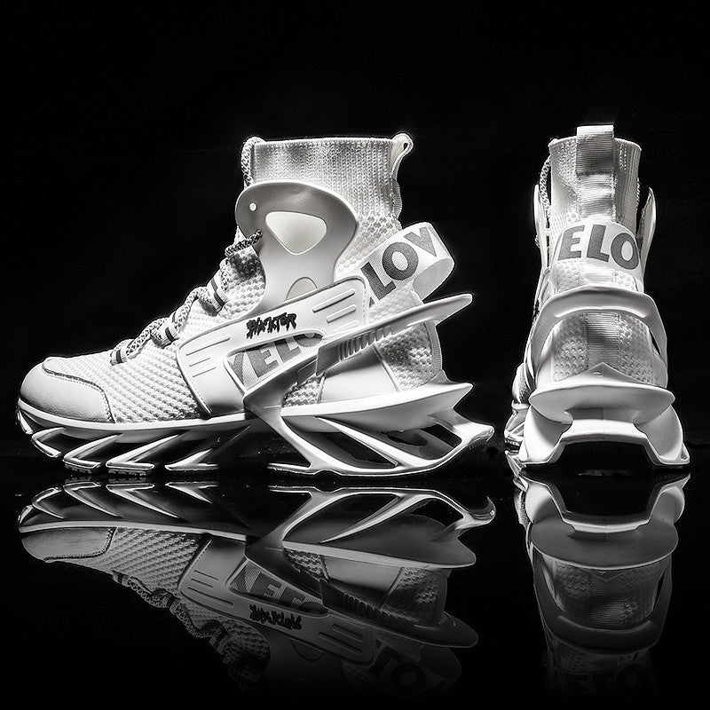 Cross-Border Large Size Men's Shoes, Trendy Height-Increasing Shoes, Men's Shock-Absorbing Running Shoes, Autumn Breathable Thick-Soled Soft-Soled Basketball Sports Running Shoes
