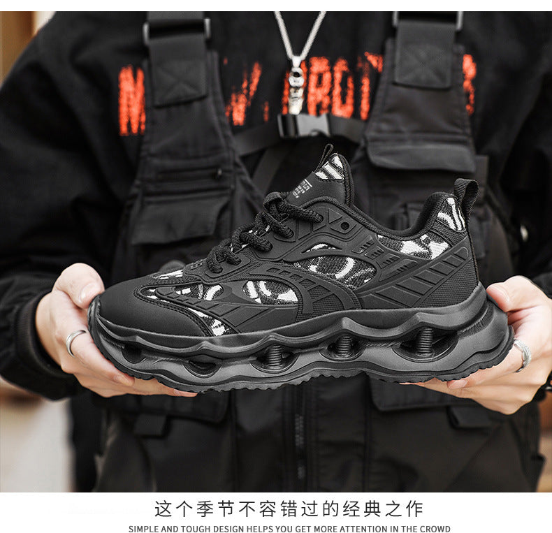 Men's Shoes 2026 New Spring Breathable Trendy Sports Casual Running Shoes for Teenagers Shock-Absorbing Height-Increasing Dad Sneakers