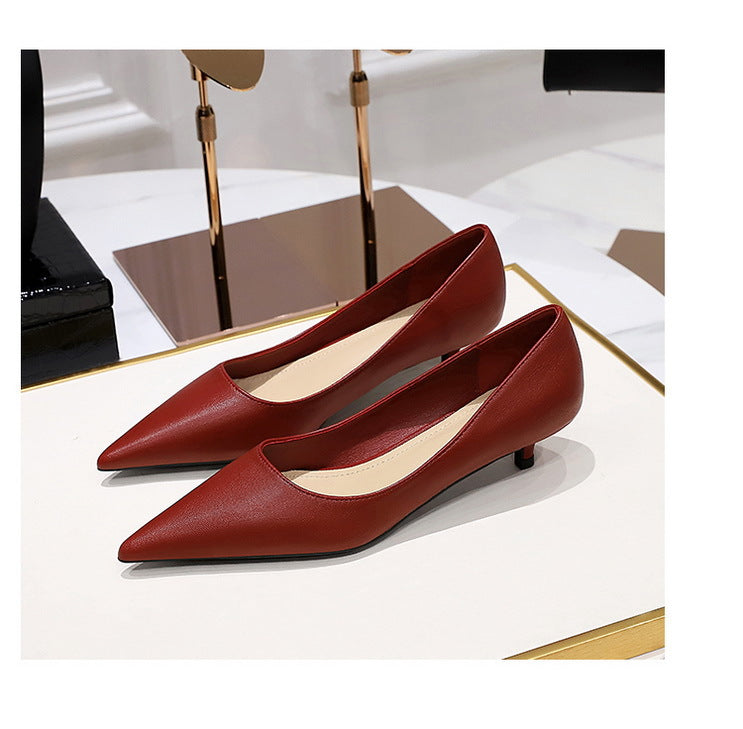 Fashion pointed toe mid heeled shoes 4 cm Stilettos Occupation OL Office shoes low-heel women shoes Kitten high heels Pumps Lady