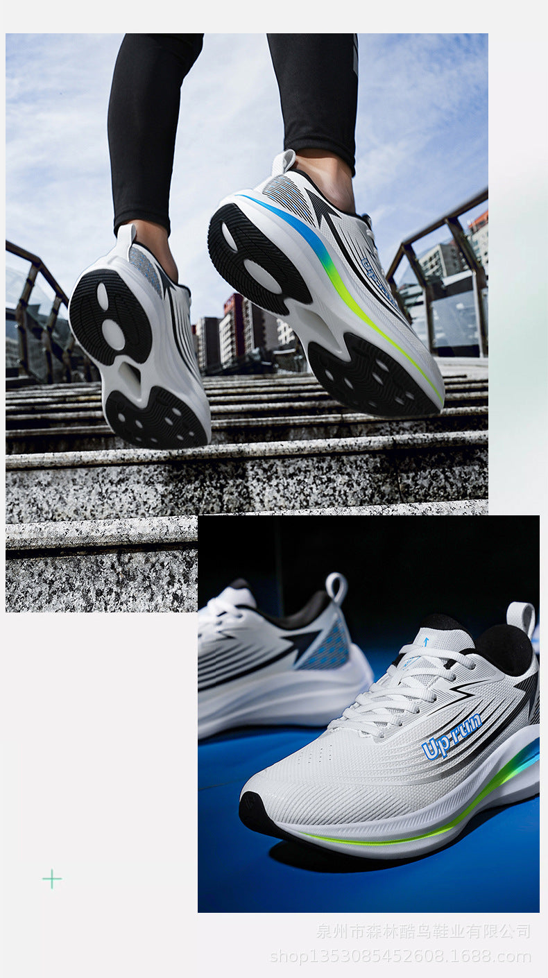 Up run2024 autumn new fashion lightweight running shoes teenagers students running shoes soft bottom leather sneaker
