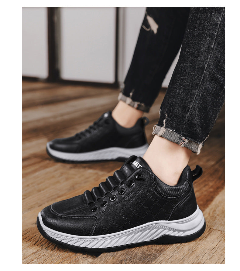 Casual Sports Leather Shoes Men's 2025 New Soft Sole Non-Slip Wear-Resistant Lightweight Fashionable Breathable Forrest Gump Shoes sneaker