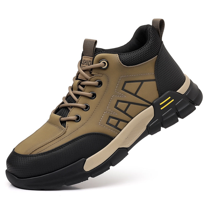 Youth Workwear Men's Shoes Autumn Casual Leather Shoes Men's Soft Sole All-match Fashionable sneaker Soft Leather Korean Style Trendy Shoes with Thick Sole