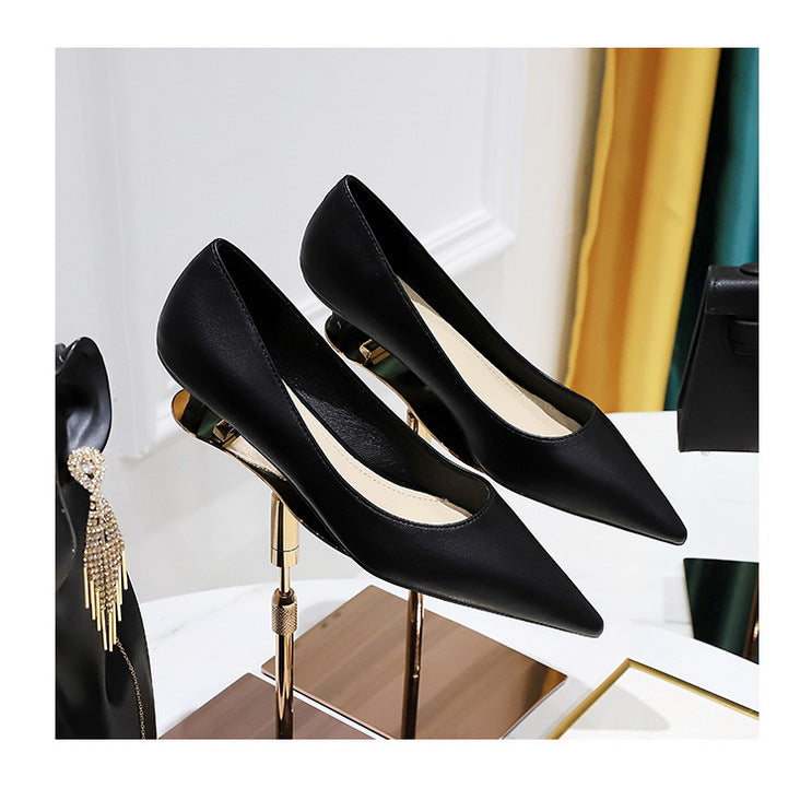 Fashion pointed toe mid heeled shoes 4 cm Stilettos Occupation OL Office shoes low-heel women shoes Kitten high heels Pumps Lady