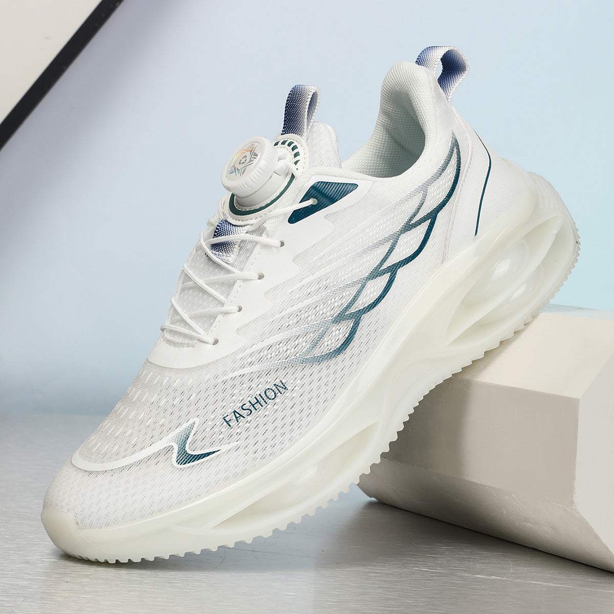 Men's Shoes 2025 New Autum Breathable Running Shock-Absorbing Trendy Shoes Swivel Buckle Mesh Casual Shoes Youth Sports Trend