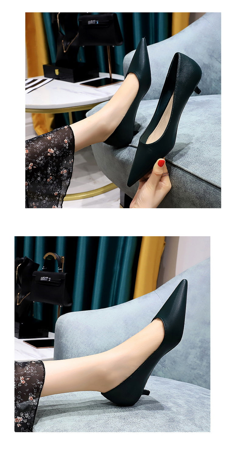 Fashion pointed toe mid heeled shoes 4 cm Stilettos Occupation OL Office shoes low-heel women shoes Kitten high heels Pumps Lady