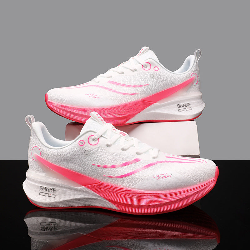 Running Shoes, Sports Shoes, Racing Shock-Absorbing Ultra-Light Running Shoes for Male Teenagers and Students, Carbon Plate Racing Breathable Fly-Woven Mesh