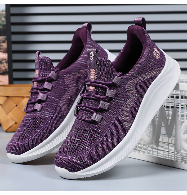 Summer New Style Walking Shoes, Shallow-Mouthed Women's Shoes, Casual Running Shoes, Comfortable Mom Shoes, Breathable Middle-Aged and Elderly Sports Shoes