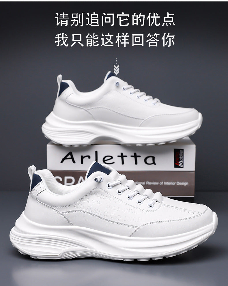 Sports Shoes for Men 2026 New Trendy Genuine Leather Lightweight Soft-Soled Casual Shoes for Students Running Outdoor High-End Men's Shoes