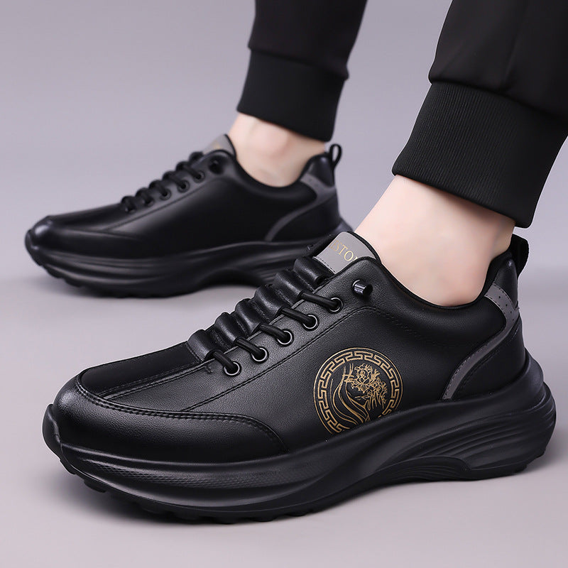 Men's Sports Shoes 2026 New Trendy Genuine Leather Lightweight Soft-Soled Soft-Surface Casual Shoes for Male Students Running Outdoor Men's Shoes