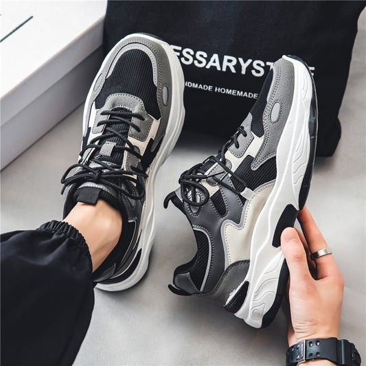 2025 New Mesh Breathable Trendy All-match Sports Leisure Running Height Increasing Cyber Celebrity Torre Trendy Shoes Summer Men's Shoes