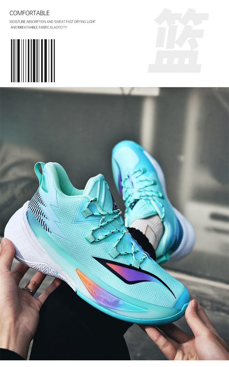 Basketball Shoes Men's and Women's Non-slip Wear-resistant Practical Training Shoes Mesh Breathable Running Sneakers for Teenagers and Students
