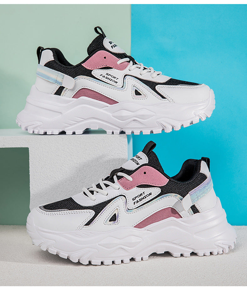 Spring and Summer New Sports Dad Shoes, Women's Casual Shoes, Low-Top Sports Shoes, Flat-Soled Platform Shoes, Lightweight Shoes