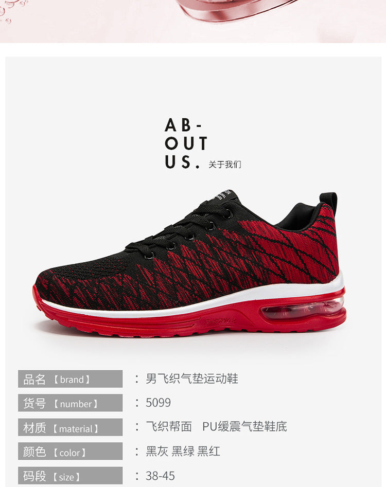 Men's Shoes 2025 Spring New Fluorescent Green Sports Breathable Mesh Air Cushion Non-Slip Casual Lightweight Couple Running Shoes
