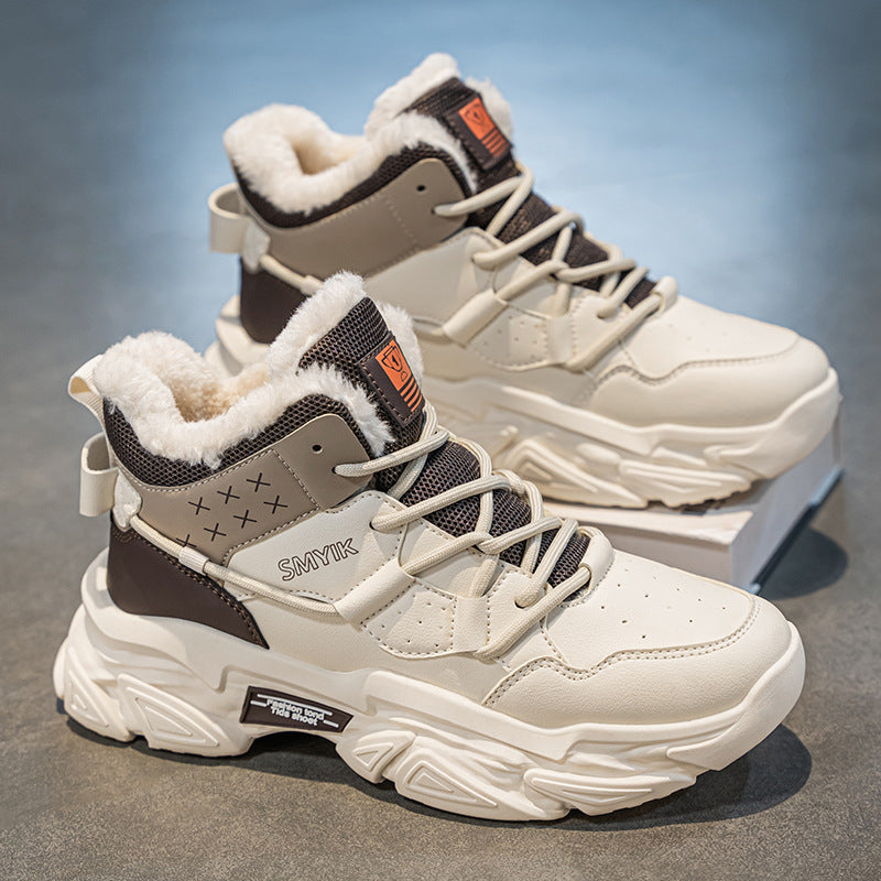 Men's Shoes New Fashion Brand fleece-lined Warm Running sneaker Increased High-end Sense Teenagers All-match Putian Torre Shoes