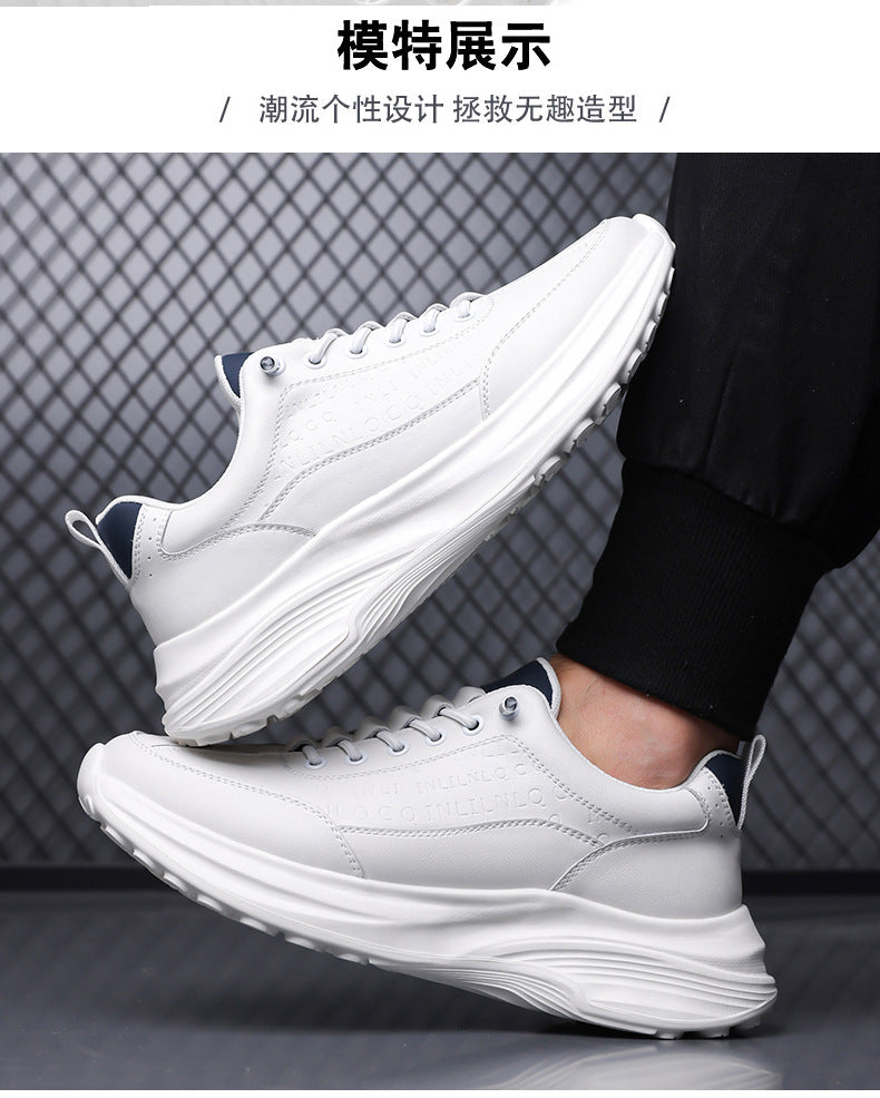 Sports Shoes for Men 2026 New Trendy Genuine Leather Lightweight Soft-Soled Casual Shoes for Students Running Outdoor High-End Men's Shoes