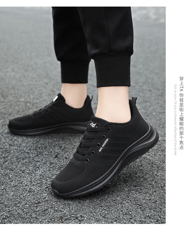 Men's Shoes 2026 Summer Running Shoes Cross-Border Wholesale Single Shoes Korean Style Soft Sole Breathable Sports Shoes
