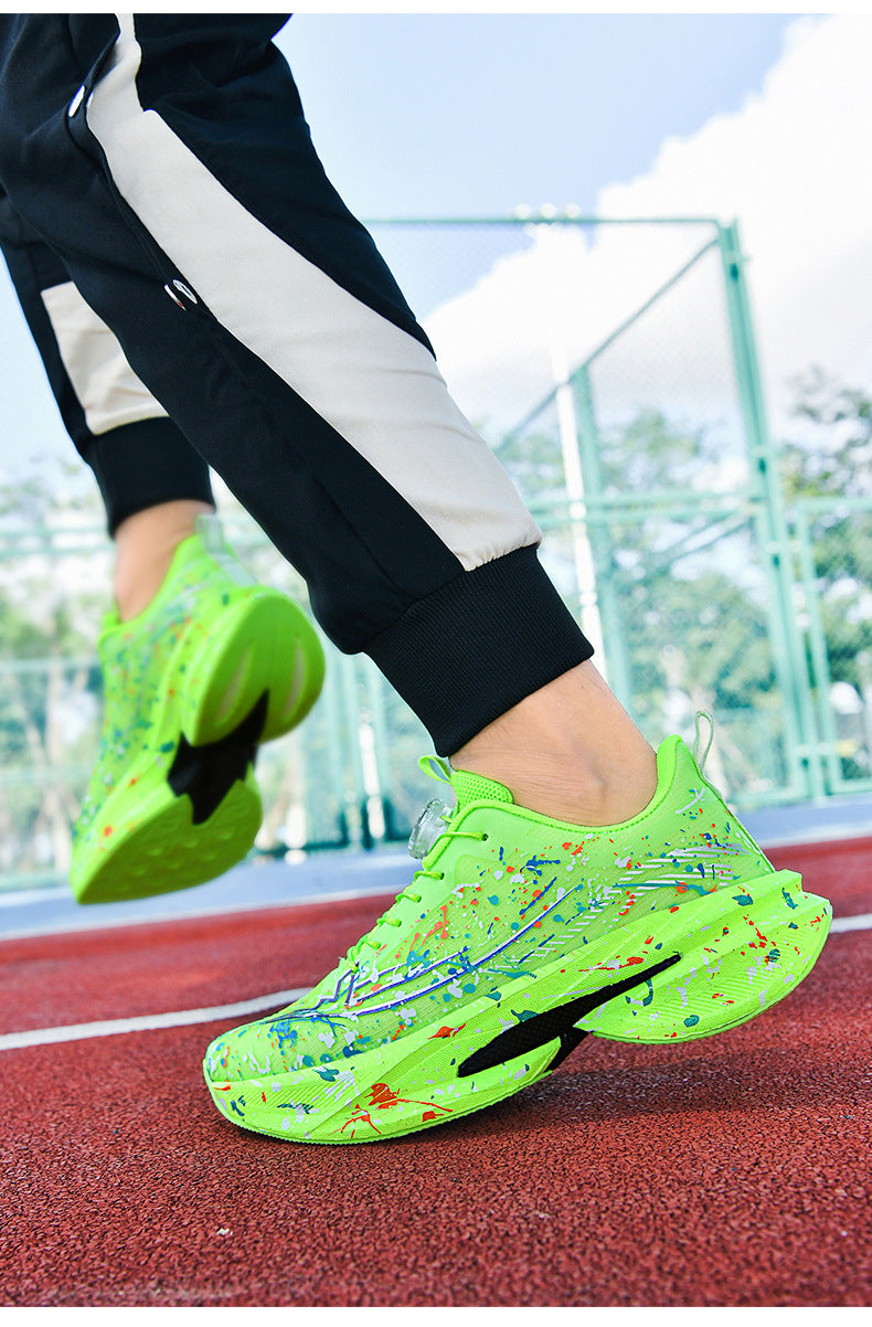 Men's and Women's Same Style Running Shoes Carbon Plate Running Shoes Luminous Camouflage Swivel Buckle Casual Shoes Long-Distance Running Exercise Professional Sports Shoes