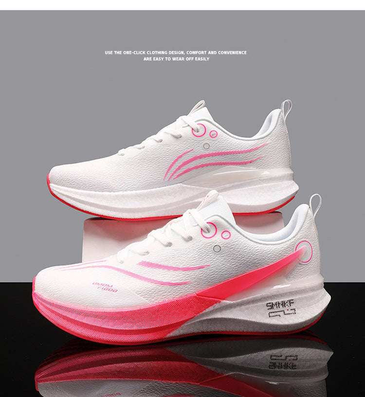 Running Shoes, Sports Shoes, Racing Shock-Absorbing Ultra-Light Running Shoes for Male Teenagers and Students, Carbon Plate Racing Breathable Fly-Woven Mesh