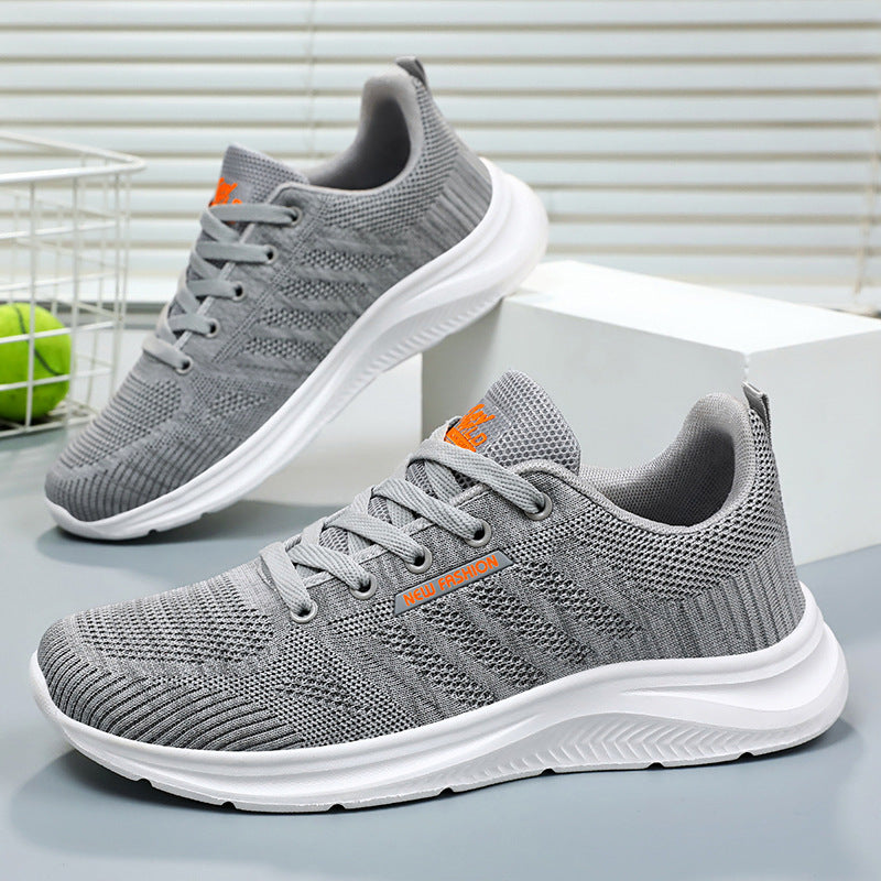 Men's Shoes 2026 Summer Running Shoes Cross-Border Wholesale Single Shoes Korean Style Soft Sole Breathable Sports Shoes