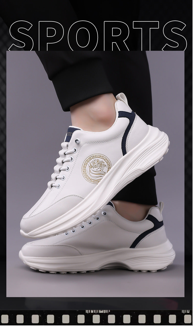 Men's Sports Shoes 2026 New Trendy Genuine Leather Lightweight Soft-Soled Soft-Surface Casual Shoes for Male Students Running Outdoor Men's Shoes