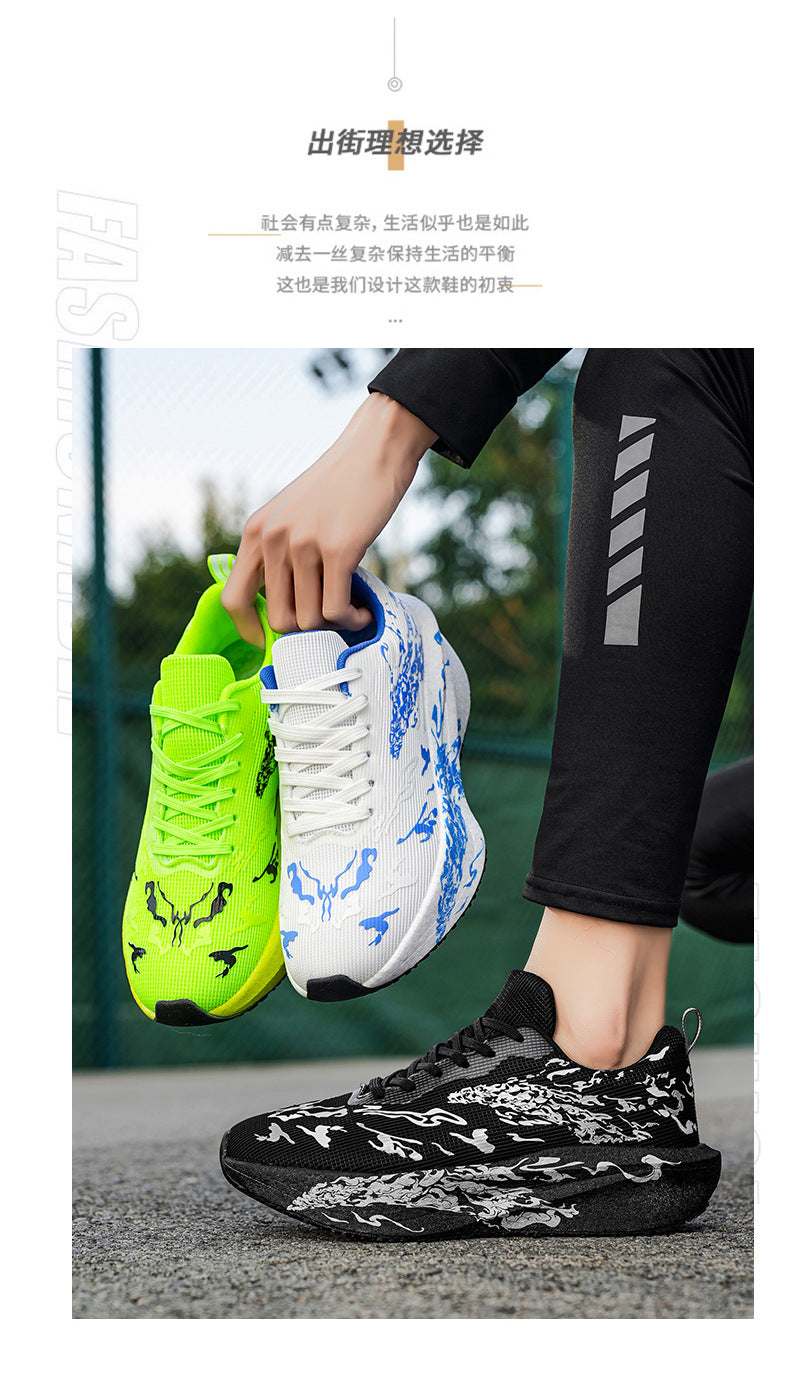 Four Seasons 2025 New Running Shoes for Men and Women, Carbon Plate Shock-Absorbing Soft Sole Student Training Professional Running Shoes and Sports Shoes