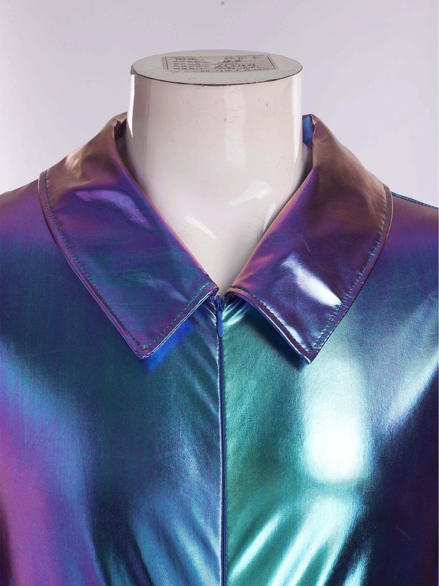 Mens 70s Disco Hippies Jazz Dance Performance Costume Metallic Shiny Unitards Jumpsuit Wide Leg Pants Rompers Vintage Clubwear