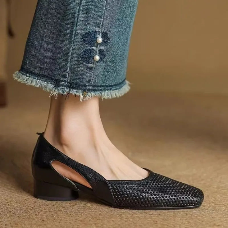 Ladies Shoes 2025 Fashion Shallow Women's High Heels New Slip-on Casual Hot Sale Soft Bottom Best Seller Flat Low Heels Zapatos