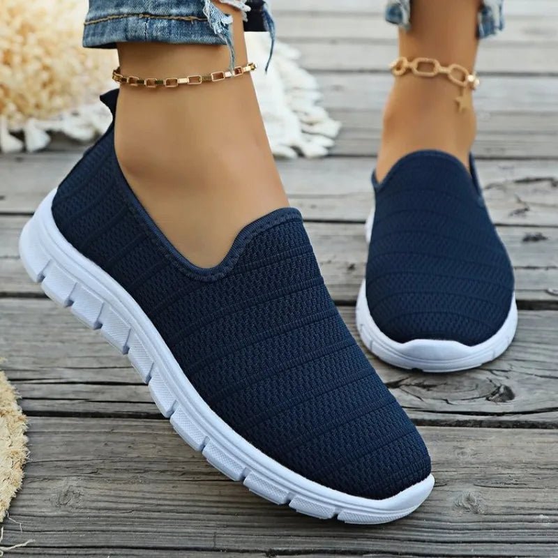 2026 Summer Sneakers Slip On Flat Shoe Women's Fashion Casual Loafers Walking Shoe Outdoor Mesh Soft Bottom Sports