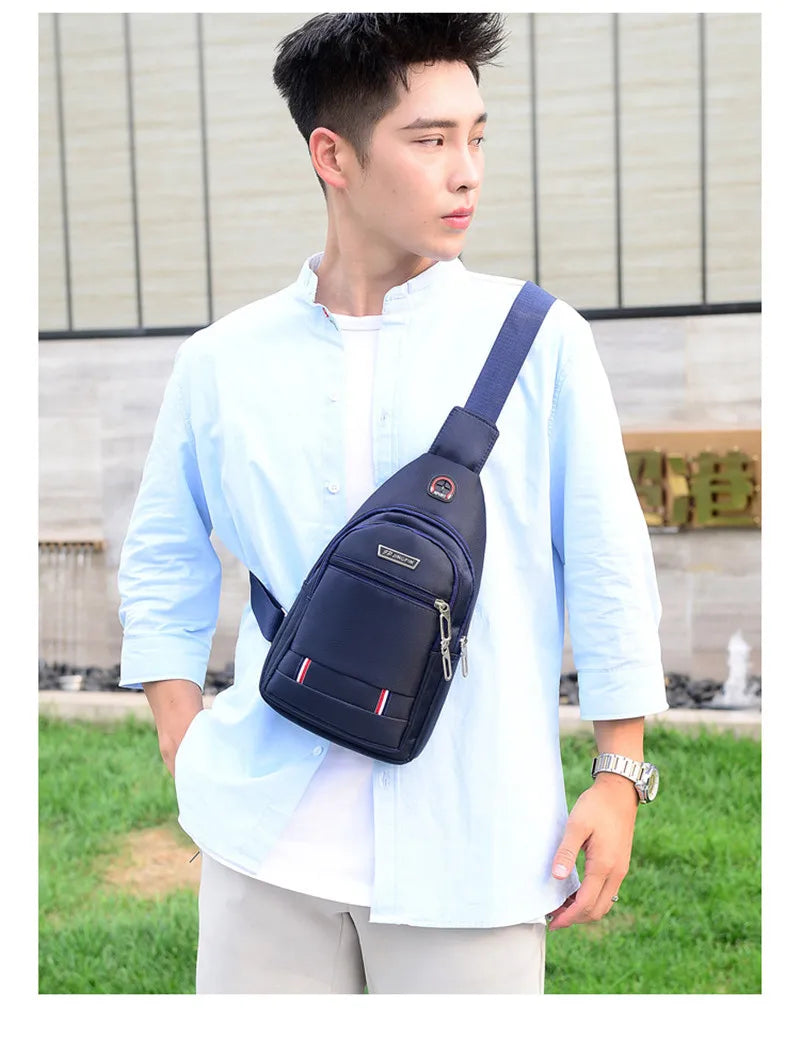 Oxford Men Chest Bag Crossbody Single Shoulder Travel Handbag Fashion Chest Bags New Style Big Capacity Chest Men Bag
