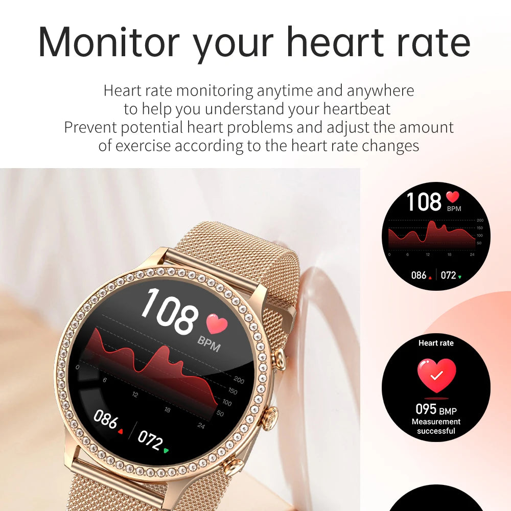 SmartWatch Women Bluetooth Call Smart Watches HD Large Screen Watches Multi-sport Mode Heart Rate Monitoring Strong Battery Life