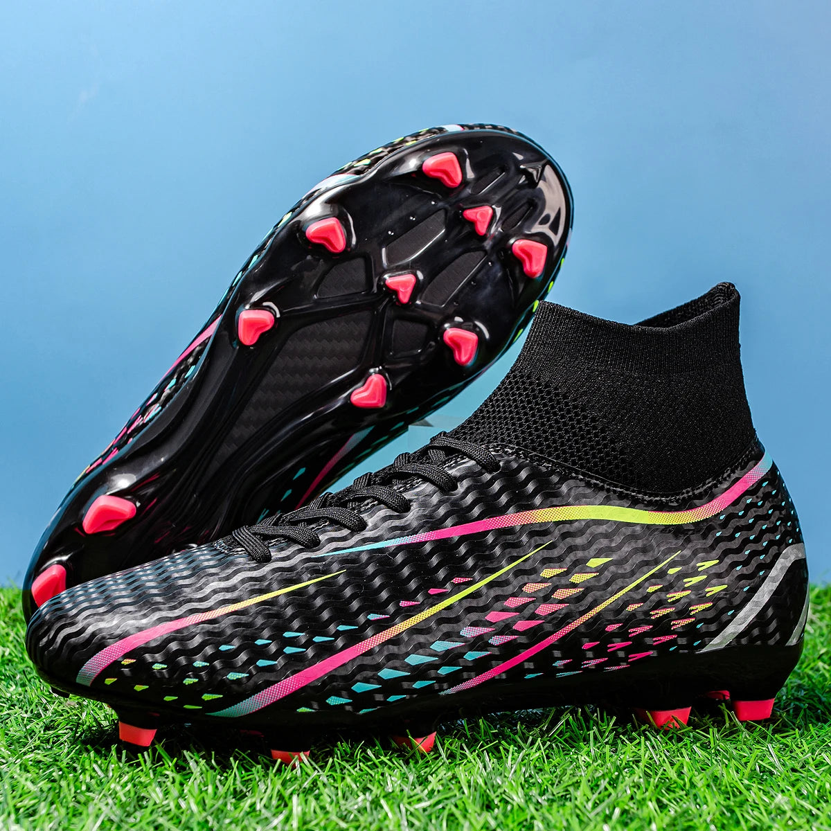 Elite AG/FG Soccer Boots, Carbon Fiber Speed Plate, Premium PU Upper, TPU Long Studs, Designed for Elite-level Performance on N