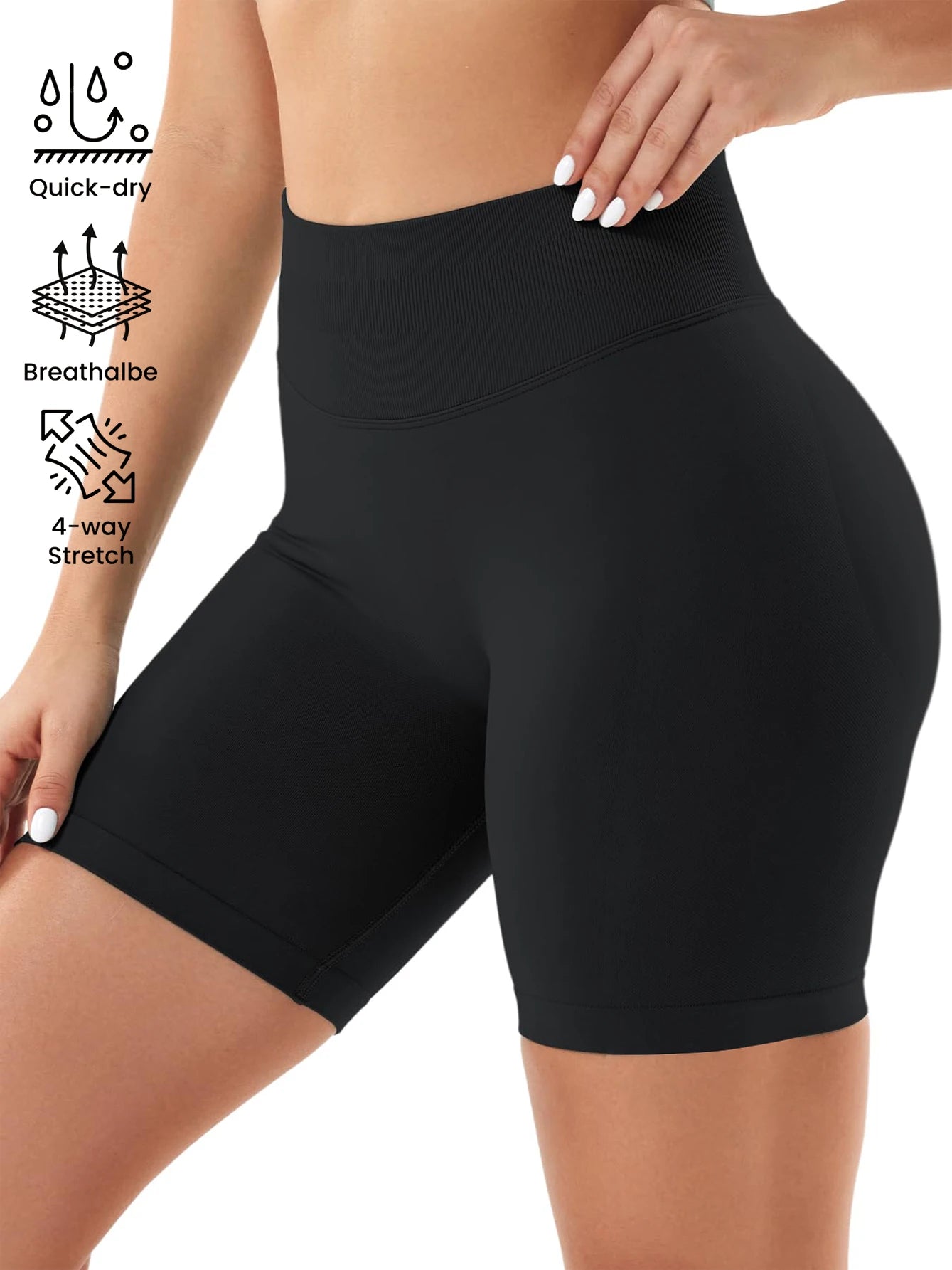 Pilates knit shorts medium intensity training high stretch peach hips no awkward lines casual fitness