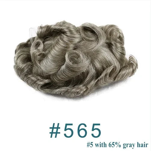 80%Density Natural Hairline 0.02mm Ultra Thin Skin Invisible Mens Toupee Brown Blonde Grey Human Hair Capillary Prosthesi System