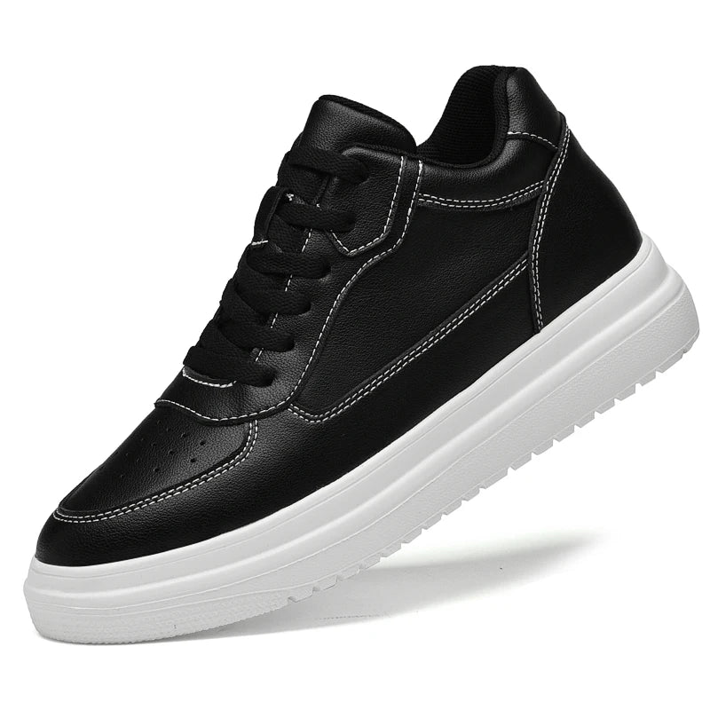 6 8 10cm Height Increasing Men Shoes High Quality Casual Leather Shoes Lace Up Platform Vulcanized Shoes Luxury Sneakers for Men