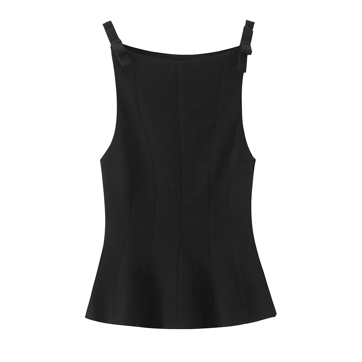 HH Female Summer Streetwear Style Sexy Top O-Neck Solid Sleeveless Bow Decorate Zipper Women's New Fashion Tops 2 Color