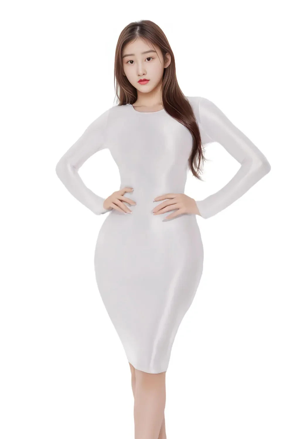 Sexy Satin Shiny Pencil Dresses Package Hip One Step Dresses Women's Elegant Party Bodycon Elastic Miniskirts New In Now