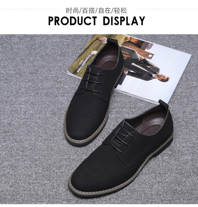 Summer Mens Dress Shoes Suede Man Oxford Shoes Large Sizes Flats Classic Men Sneakers Comfortable 2025 New Zapatillas De Deporte
