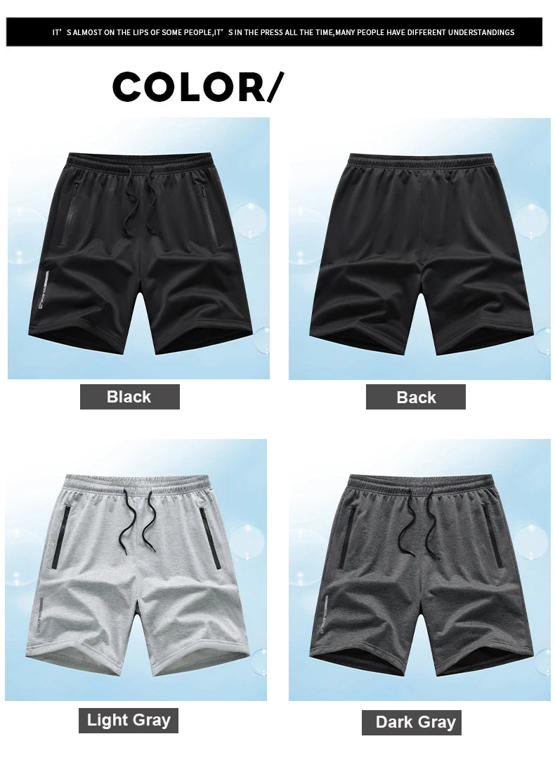 Men's Summer Sports Shorts Ice Silk Breathable Five-Point Running Fitness Loose Clothing