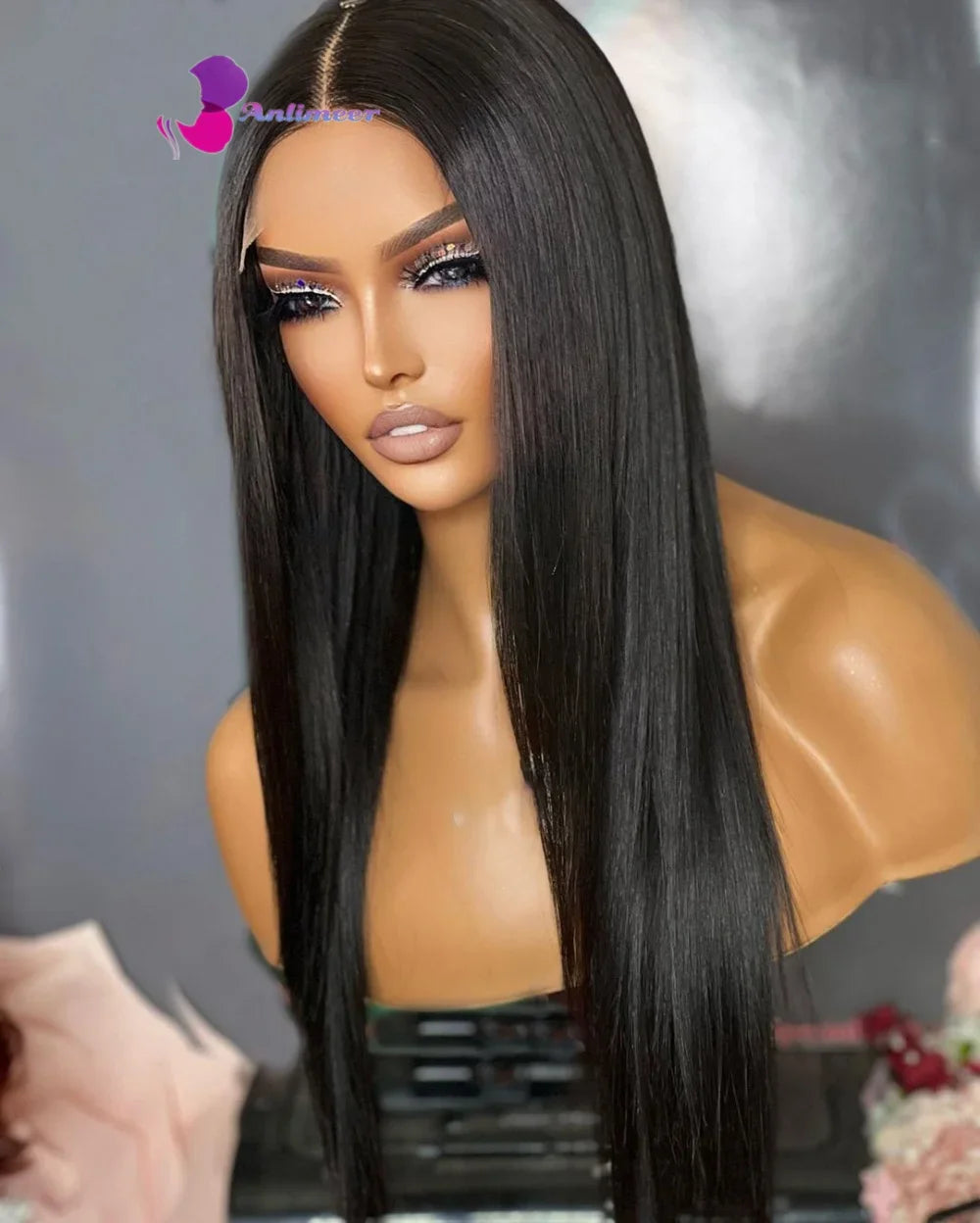 Glueless Silky Straight Human Hair Jet Black Deep Part 13x4 Silk Top Lace Front Wigs Pre Plucked 13x6/360/Full Lace Wigs