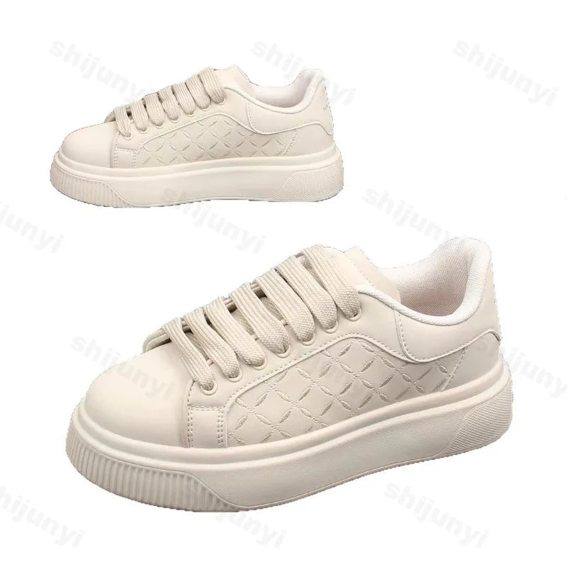 Men's Shoes 2025 Autumn Comfortable Platform Casual Sports Shoes Thick Soled Lace Up Anti Slip Outdoor Fashion PU Leather Shoes