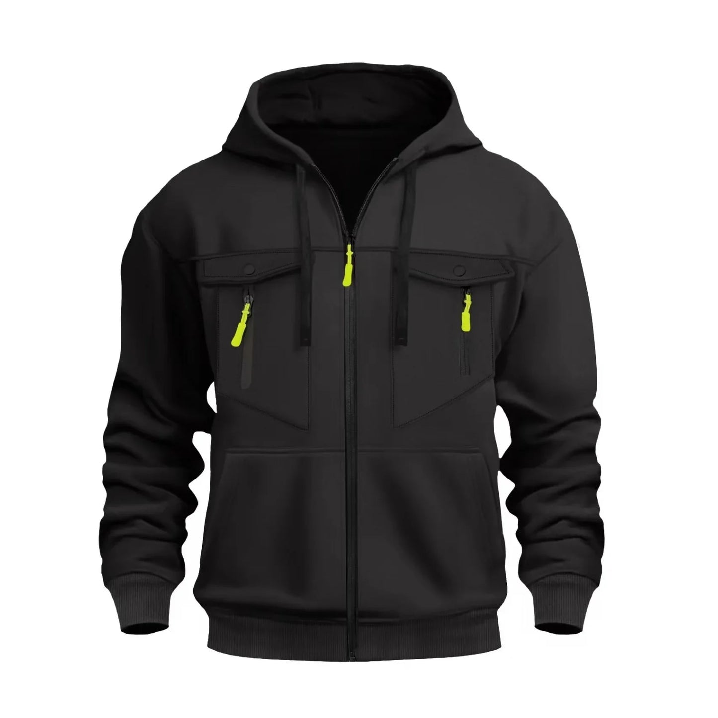 Casual Men's Zip-Up Hoodie Trendy Streetwear Comfortable Loose Fit Autumn Winter keep warm Sweatshirt Fashionable Men's Clothing