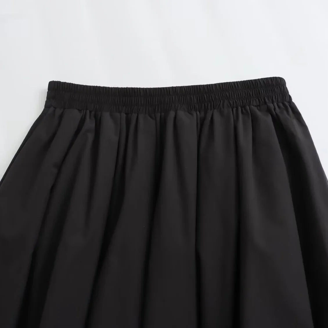 Mooyufon Women's Fashion Spring New Black Wide Pleated Swing Vintage Chic Female High Waist  Elegant A-line Long Skirt Mujer